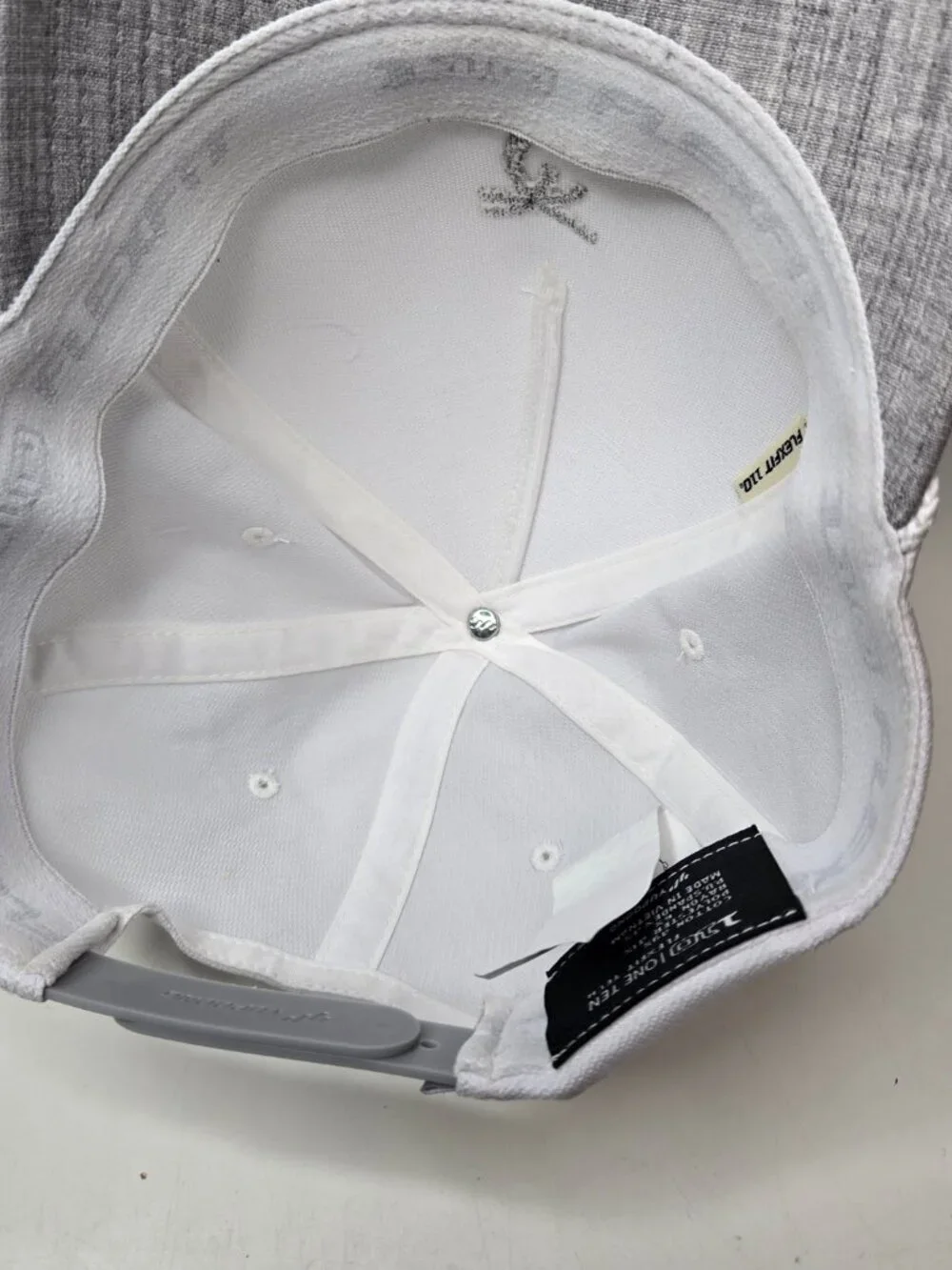 Travis Mathew One Ten Flexfit Tech Snapback Golf Cap Unisex Grey White OS